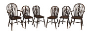 A set of six English Windsor chairs comprising two carvers and four standards, 19th century