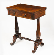 An antique fold-over worktable, rosewood, circa 1840, ​75cm high, 60cm wide, 39cm deep - 2