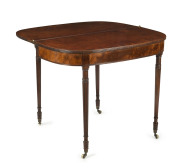 A Georgian fold-over tea table, flame mahogany, early 19th century, 74cm high, 91cm wide, 46cm deep - 2