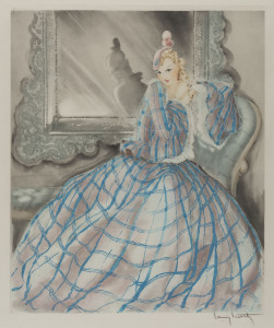 LOUIS ICART (1888-1950), Miroir de Venise, coloured etching, signed lower right "Louis Icart", artist blind stamp, copyright line upper left dated 1937, New York, ​73 x 61cm