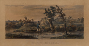 FLY FISHING, I.) Evening October, II.) May, Fly-Fishing, hand-coloured engravings, published circa 1833, ​18 x 34cm