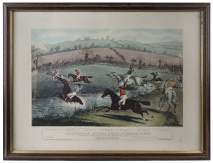 CHARLES HUNT (19th century, British), Cheltenham Annual Grand Steeple Chase, coloured engraving, ​57 x 75cm