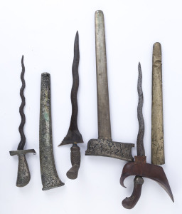 Three Kris daggers, South East Asian origin, 19th and 20th century, ​the largest 47cm long