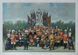 "Soldiers Of The Queen", chromolithograph, printed in London, 19th century, ​58 x 81cm