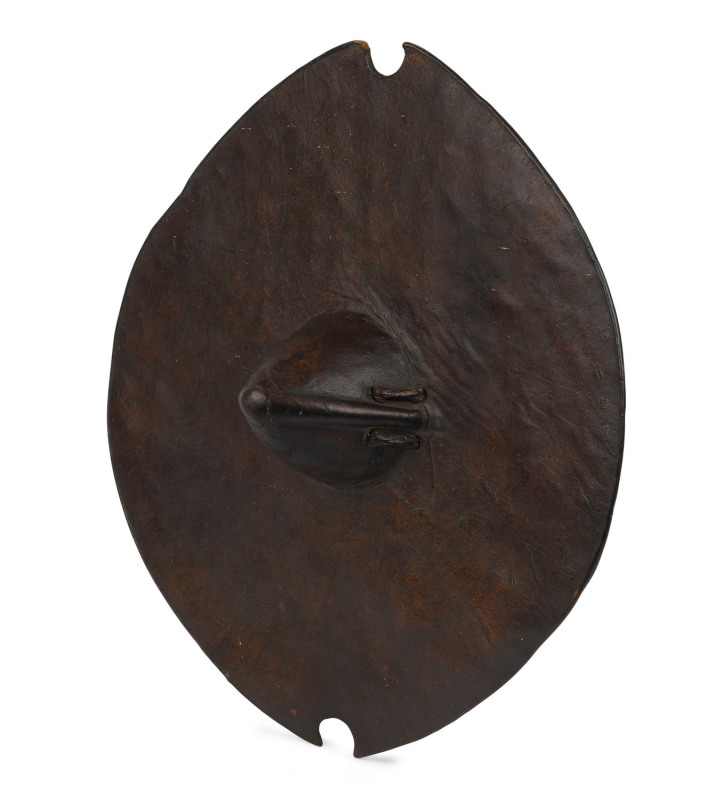 Beja tribal shield, elephant hide, Sudanese, 19th/20th century, 48 x 44cm