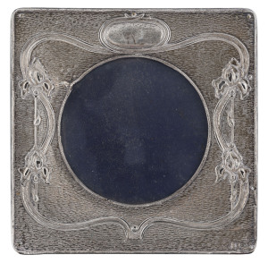 An English Art Nouveau sterling silver picture frame, Birmingham, circa 1903, 15.5 x 15.5cm