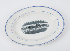 Cuban 1881 International Exposition meat platter, English transfer porcelain, 43cm across