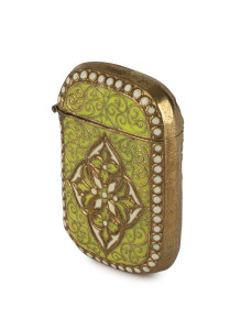 DAVID ANDERSEN Norwegian sterling silver enamel and gilt vesta, circa 1900, 4.5cm high