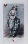 EM PICHARD (France), I.) Imperales du Dames, hearts, II.) Imperales du Dames, clubs, coloured engravings, ​43 x 27cm - 2