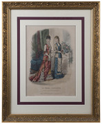 Set of three French fashion coloured engravings, gilt framed and attractively mounted, ​56 x 45cm overall - 2