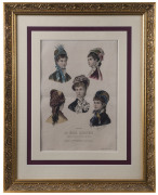 Set of three French fashion coloured engravings, gilt framed and attractively mounted, ​56 x 45cm overall - 3