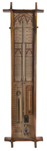 Admiral Fitzroy's Barometer, oak case, 19th century, ​103cm high
