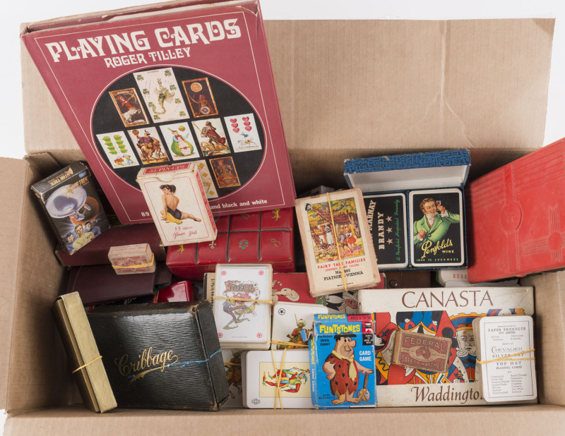 Collection of antique and vintage playing cards, many boxed or in games sets (some not complete), 19th century 20th century,