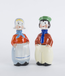 Two Dutch Art Deco novelty porcelain decanters, circa 1930s, 22cm high