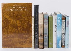 SOUTH AUSTRALIA, TASMANIA & VICTORIA - EARLY EUROPEAN SETTLEMENT: selection of 1970-80s hardbound titles with [SA] "Travels & Adventures in Australia 1836-1838" by Leigh, "A Forgotten Expedition 1875" by Giles & "Recollections of Daniel George Brock"; [Ta