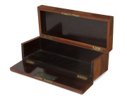 A French kingwood and brass glove box, fall front, signed "TAHAN PARIS", mid 19th century, 9cm high, 27cm wide, 11cm deep - 2