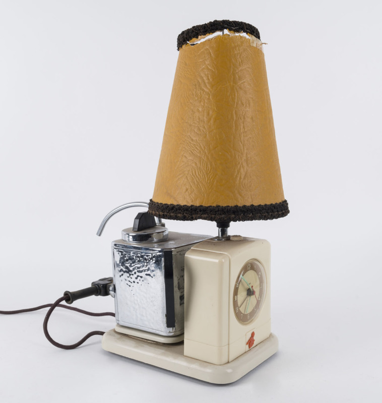 GOBLIN vintage electric tea making alarm clock bedside lamp, circa 1950, ​46cm high