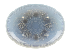 JULIEN French Art Deco opalescent glass fruit bowl, circa 1930, signed "Julien, France", ​35.5cm wide