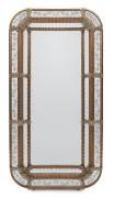 A fine antique Venetian Murano glass mirror, circa 1865, 141 x 74cm