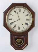 SETH THOMAS drop dial wall clock, 8 day time and strike in mahogany case, circa 1880, ​61cm high