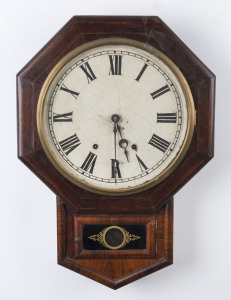 JEROME American drop dial wall clock, 8 day time and strike movement in walnut case, circa 1880, ​61cm high