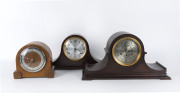 Three domed top mantel clocks, mid 20th century, ​the largest 28cm high