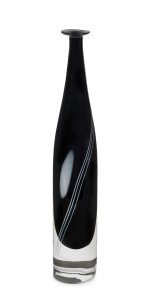 KOSTA BODA Swedish art glass vases by Klas Göran Tinbäck, circa 1970s, signed "Kosta, 48256, Tinbäck", 32cm high