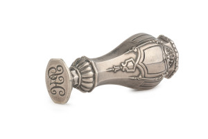 A French silver wax seal, 19th century, 6.5cm high