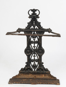 A Coalbrookdale style cast iron umbrella stand, 19th century, 77cm high
