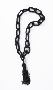 An vintage French jet bead necklace, circa 1920s 55cm long