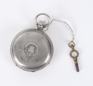 A sterling silver case full hunter pocket watch by Stewart Dawson & Co. Liverpool, 19th century, 7cm high