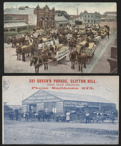 VICTORIA: A group of mainly RP type postcards including a DYASON SON & CO. advertising card, Marlborough Art Co. photographs, Maffra Sugar Beet Factory, advertising cards incl. "Malthoid" Flat Roof at Flinders Street Station and "Weichelts Empire Carriage