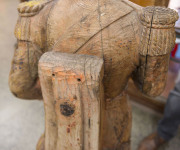 A 19th century ship's masthead figure of Don Francisco Assis de Bourbon, carved wood with remains of painted finish, circa 1850, 135cm high - 3