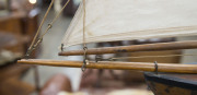 An antique pond yacht with huon pine hull, late 19th early 20th century, 156cm high - 3