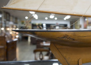 An antique pond yacht with huon pine hull, late 19th early 20th century, 156cm high - 13