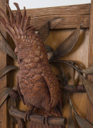 FRANCIS EDMOND STRIEZEL (1860-1935), "Cockatoo", circa 1900, carved wood wall plaque, impressed maker's mark, 44 x 37cm German born Streizel emigrated to Australia in 1886 and worked with fellow German carver Robert Prenzel in Melbourne. Works by Streizel - 4