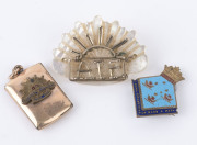 Australian WW1 period brooches, lockets, Anzac medal and "Doomba" enamel badge, (6 items) - 2