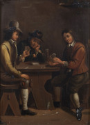 ARTIST UNKNOWN (19th century, Dutch), six paintings, oil on tin, later gilt frames, ​21 x 15cm each