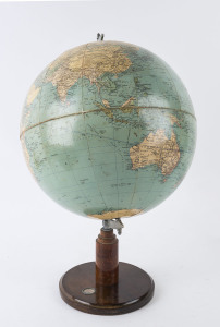 PHILIPS' 13½ inch Challenge globe with compass base, circa 1930s, 52cm high