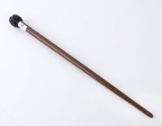 An Australian whip handle with Turk's head knot end, carved cedar, 19th century, ​57cm long - 2