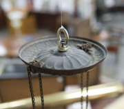 Two Victorian ruby glass ceiling lights, 19th century, ​the larger 30cm high - 4