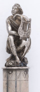 HOGARTH (attributed) Australian sterling silver musical baton engraved "Sydney Volunteers Military Band, 1866", beautifully adorned with Aboriginal figure, kangaroo, emu and seated harp player, no marks visible, ​46cm high - 2