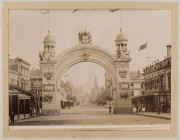 Circa 1901 Duke of Cornwall and York photo album with 12 albumen prints showing Melbourne Swanston Street commemorative archways, ​image size 15 x 20cm - 7