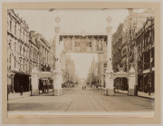 Circa 1901 Duke of Cornwall and York photo album with 12 albumen prints showing Melbourne Swanston Street commemorative archways, ​image size 15 x 20cm - 9