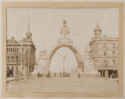 Circa 1901 Duke of Cornwall and York photo album with 12 albumen prints showing Melbourne Swanston Street commemorative archways, ​image size 15 x 20cm - 10