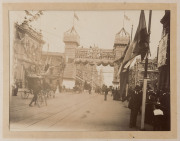 Circa 1901 Duke of Cornwall and York photo album with 12 albumen prints showing Melbourne Swanston Street commemorative archways, ​image size 15 x 20cm - 12