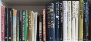 ARCHITECTURE: library of titles with Australian Council of National Trusts series "Historic Places" (Vol. 1 & 2), "Historic Homesteads" (Vol. 1 & 2), "Historic Houses" & "Historic Public Buildings" plus "Historic Buildings of New Zealand" (two volumes); other titles noted incl. "The Heritage of Australia - The Illustrated Register of the National Estate", "Historic Buildings of Victoria" by Sauders, "Pioneers of Modernism - Arts & Crafts Movement in Australia" by Edquist,