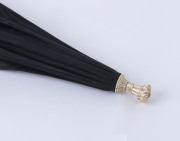 An Anglo-Indian parasol, carved ivory and black silk, 19th century, ​54cm high - 2