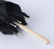 An Anglo-Indian parasol, carved ivory and black silk, 19th century, ​54cm high - 3