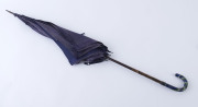 A Chinese parasol, silk with fine cloisonne handle and silver collar, late 19th century, 92cm long